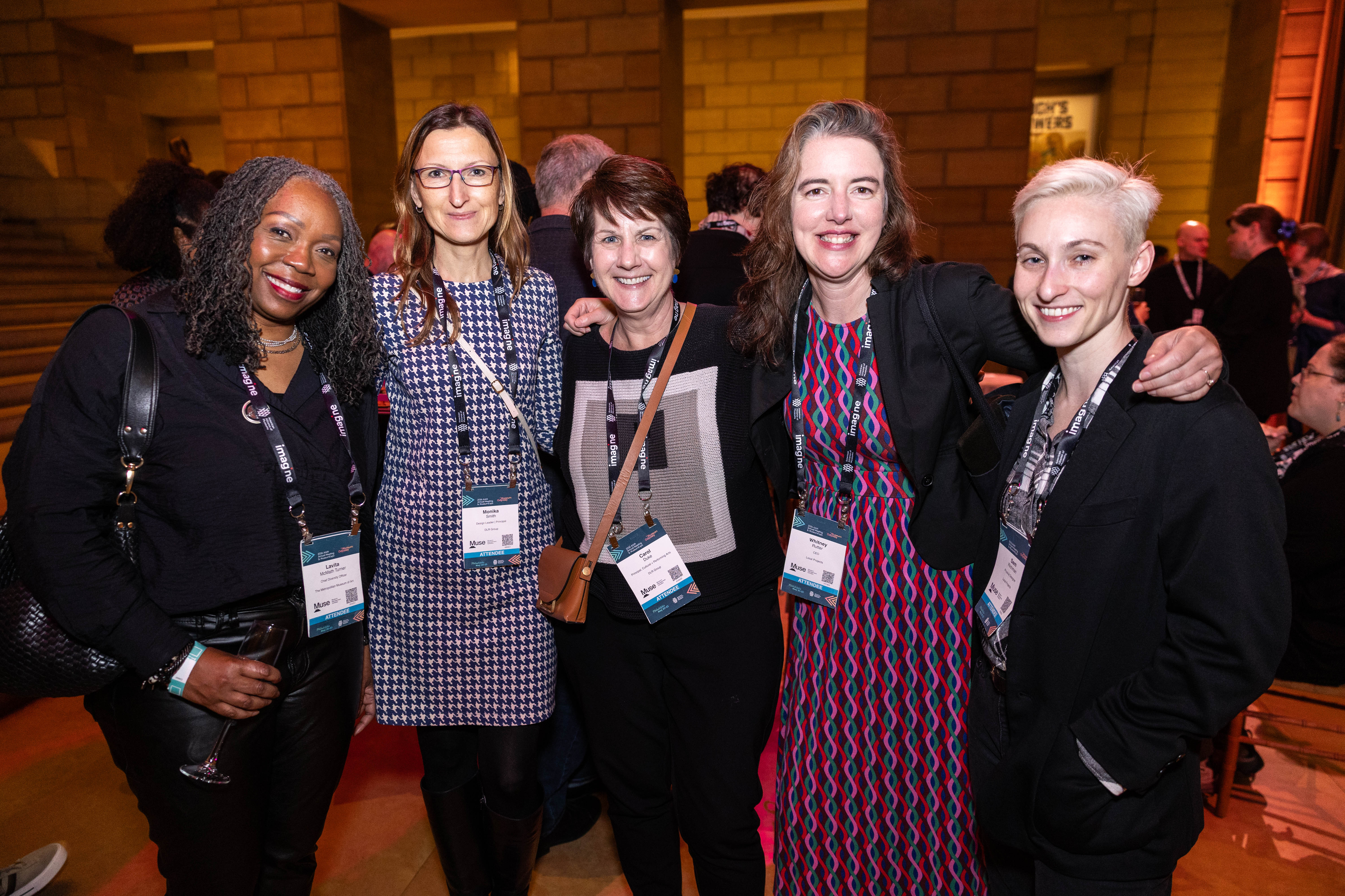A group of attendees smile for a photo at the Connect Party